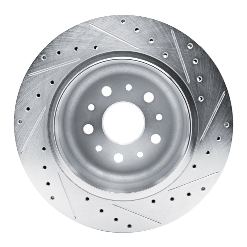 Jeep Wrangler Brake Rotor (1) - Rear Left - R1 Concepts - Drilled & Slotted - Silver - `20-`25